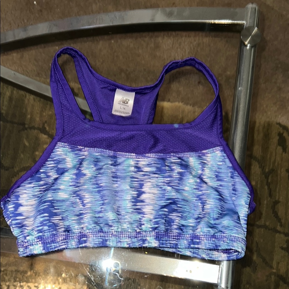 New Balance Purple and Blue Sportd Bra Top with Dynamic Design